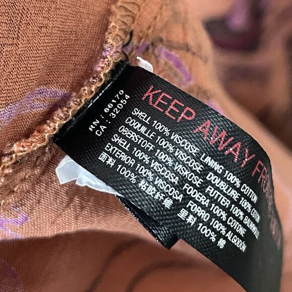 NWT Anthropologie Dress L Orange Floral Boho Prairie Festival Smocked‎ Open Back - Picture 8 of 10